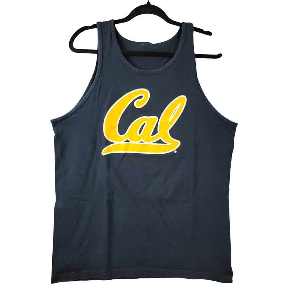 Cal State Golden Bears Tank Top Mens Large Navy Blue Yellow Logo Preowned 90s
